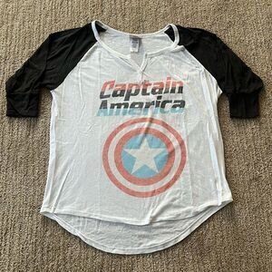 Junk Food Captain America 3/4 Sleeve Tshirt